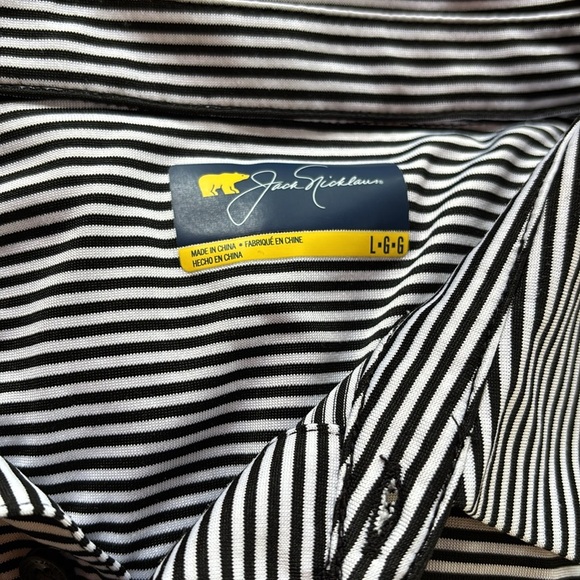 2 Jack Nicklaus Short Sleeve 3 Button Golf Shirts Size Large - Picture 3 of 6